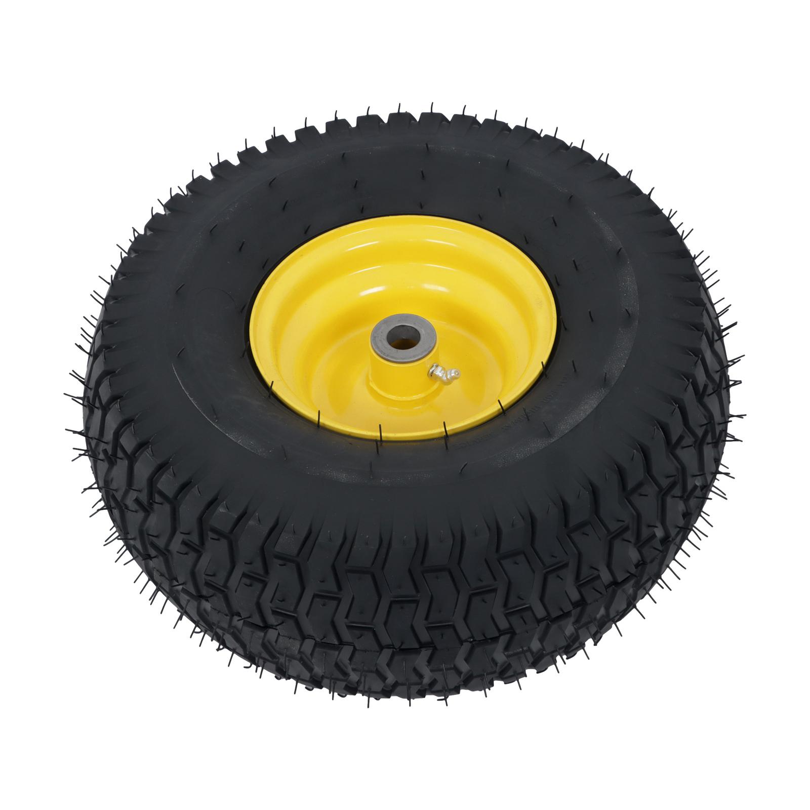 15x6.00-6 Inch Lawn Mower Tire & Wheel 3/4" Axle, 3" Hub Inflated Tires 2-Pack