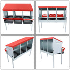 Red 3 Holes Chicken Ducks Eggs Nesting Boxes With Metal Legs Chicken Laying Box