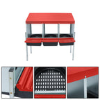 Red 3 Holes Chicken Ducks Eggs Nesting Boxes With Metal Legs Chicken Laying Box