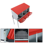 Red 3 Holes Chicken Ducks Eggs Nesting Boxes With Metal Legs Chicken Laying Box