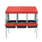 Red 3 Holes Chicken Ducks Eggs Nesting Boxes With Metal Legs Chicken Laying Box