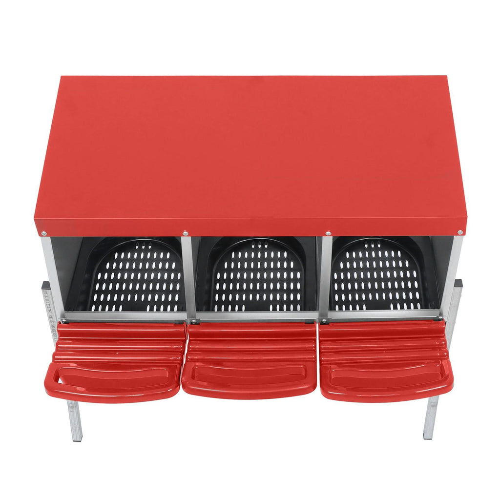 Red 3 Holes Chicken Ducks Eggs Nesting Boxes With Metal Legs Chicken Laying Box