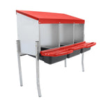 Red 3 Holes Chicken Ducks Eggs Nesting Boxes With Metal Legs Chicken Laying Box