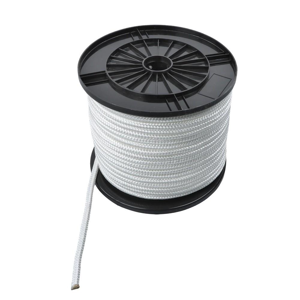 3/8 Inch Nylon Rope 250 Foot Spool 100% Nylon Solid Braid Rope Dyeable White