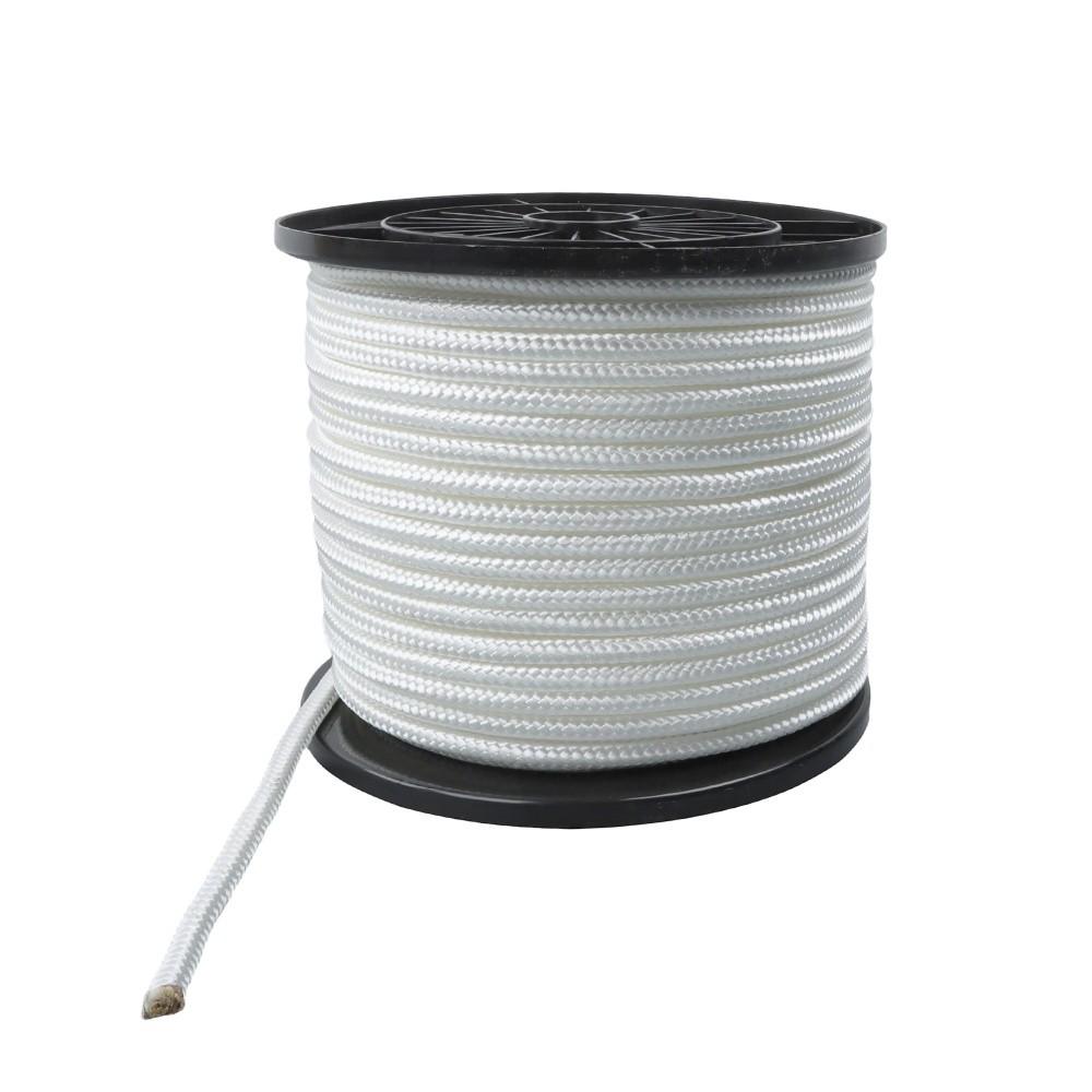 3/8 Inch Nylon Rope 250 Foot Spool 100% Nylon Solid Braid Rope Dyeable White