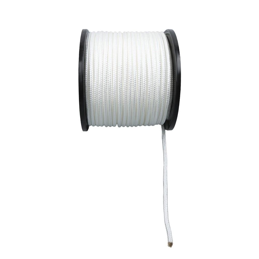 3/8 Inch Nylon Rope 250 Foot Spool 100% Nylon Solid Braid Rope Dyeable White