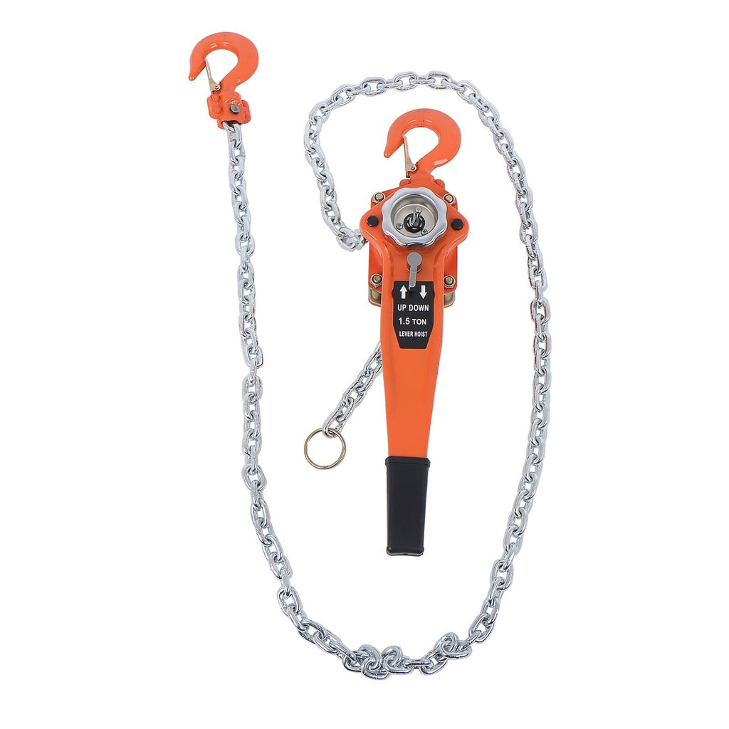 1-1/2 Ton 3300lbs Industrial Manual Hoist 10 FT Come Along & 360° Rotation Hook