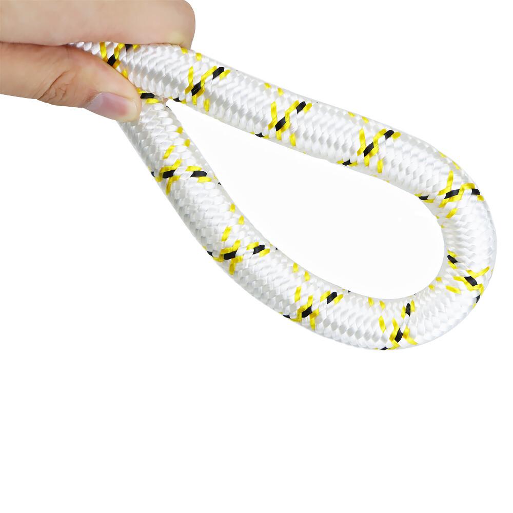 3/4" × 150'  Arborist Tree Rope 24 Strand Braided Rope (White,Yellow,Black) 44KN