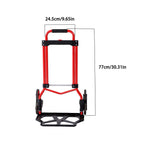 Folding Stair Trolley Carbon Steel Telescoping Handle Load 330lbs 4 Inch Wheels