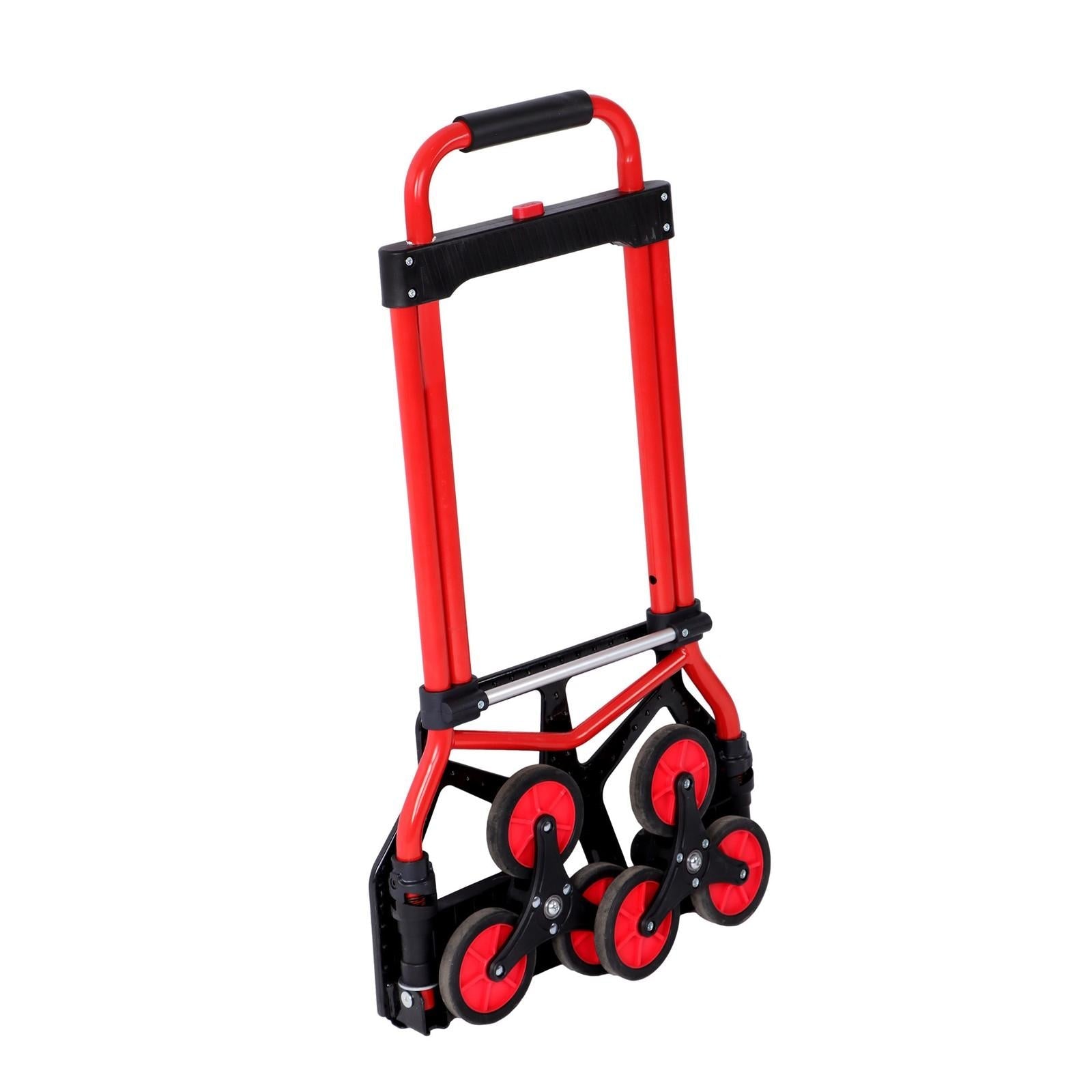 Folding Stair Trolley Carbon Steel Telescoping Handle Load 330lbs 4 Inch Wheels
