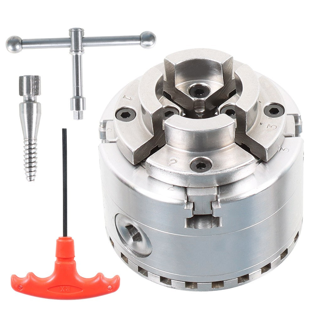 2.75 inch 4 Jaw With 1-Inch x 8TPI Thread Self-Centering Keyed Lathe Chuck Set