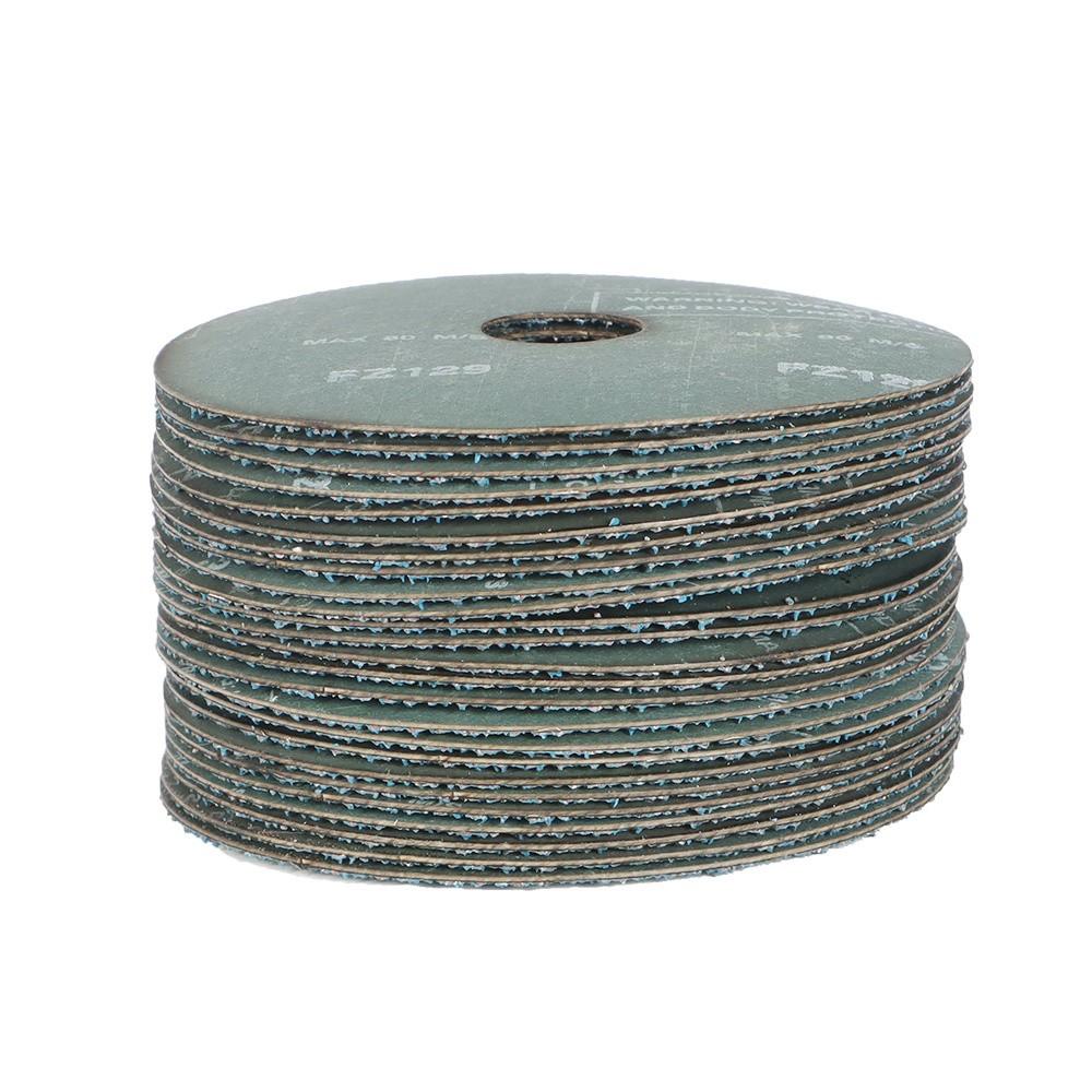 100 Pcs Blue 4.5" × 7/8" Zirconia Resin Fiber Grinding & Sanding Disc 36 Grit