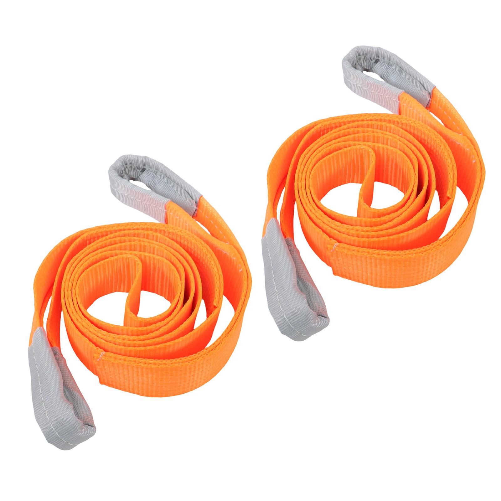 2 Pack 25000 Pound Capacity 3" x 10 Ft Polyester Lifting Sling Straps - Orange