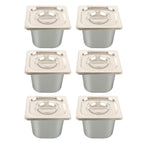 6 Pack Stainless Steam Hotel Pans 1/6 Size 6 Inch Deep With Lids