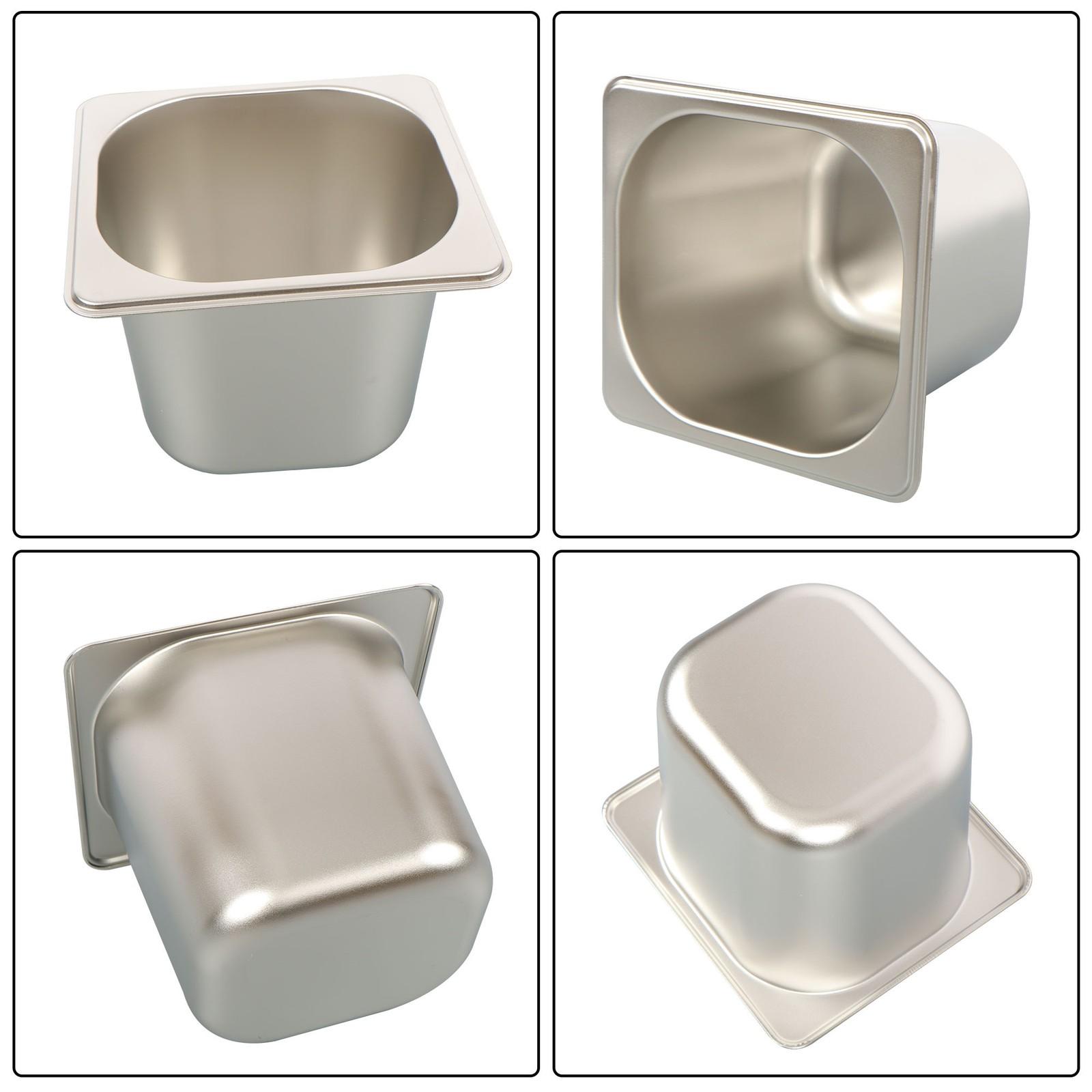 6 Pack Stainless Steam Hotel Pans 1/6 Size 6 Inch Deep With Lids