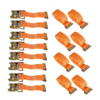 8 Pack E-Track Ratchet Straps 2 "x 20' 4000 lb Orange Heavy Duty Tie Downs USA
