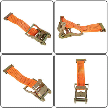8 Pack E-Track Ratchet Straps 2 "x 20' 4000 lb Orange Heavy Duty Tie Downs USA