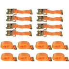 8 Pack E-Track Ratchet Straps 2 "x 20' 4000 lb Orange Heavy Duty Tie Downs USA