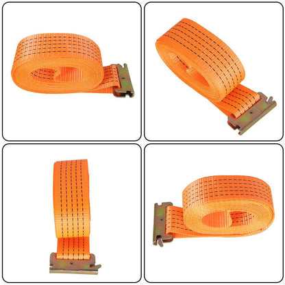 8 Pack E-Track Ratchet Straps 2 "x 20' 4000 lb Orange Heavy Duty Tie Downs USA