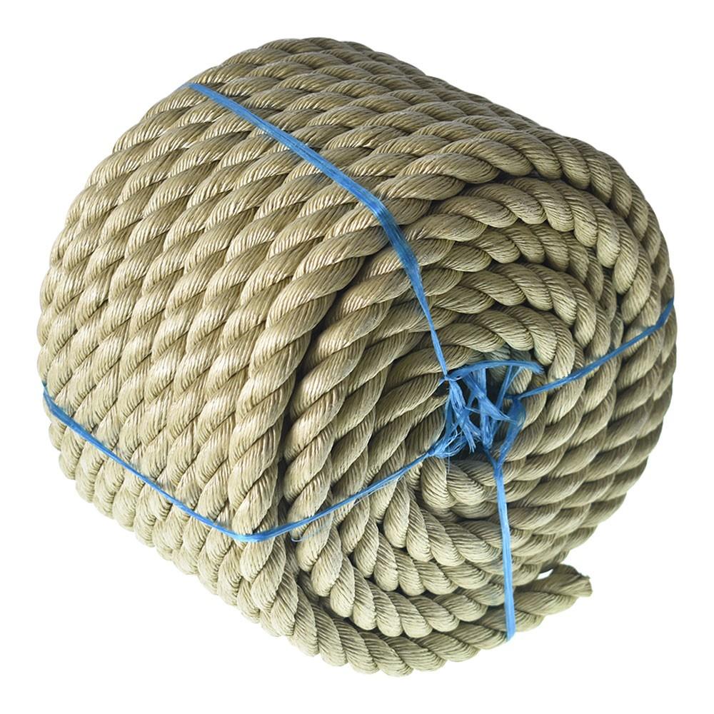 PP 1"×100' Manila Rope 3 Strand Twisted Rope Arborist Bull Rope  Rope