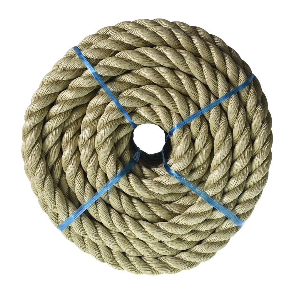 PP 1"×100' Manila Rope 3 Strand Twisted Rope Arborist Bull Rope  Rope