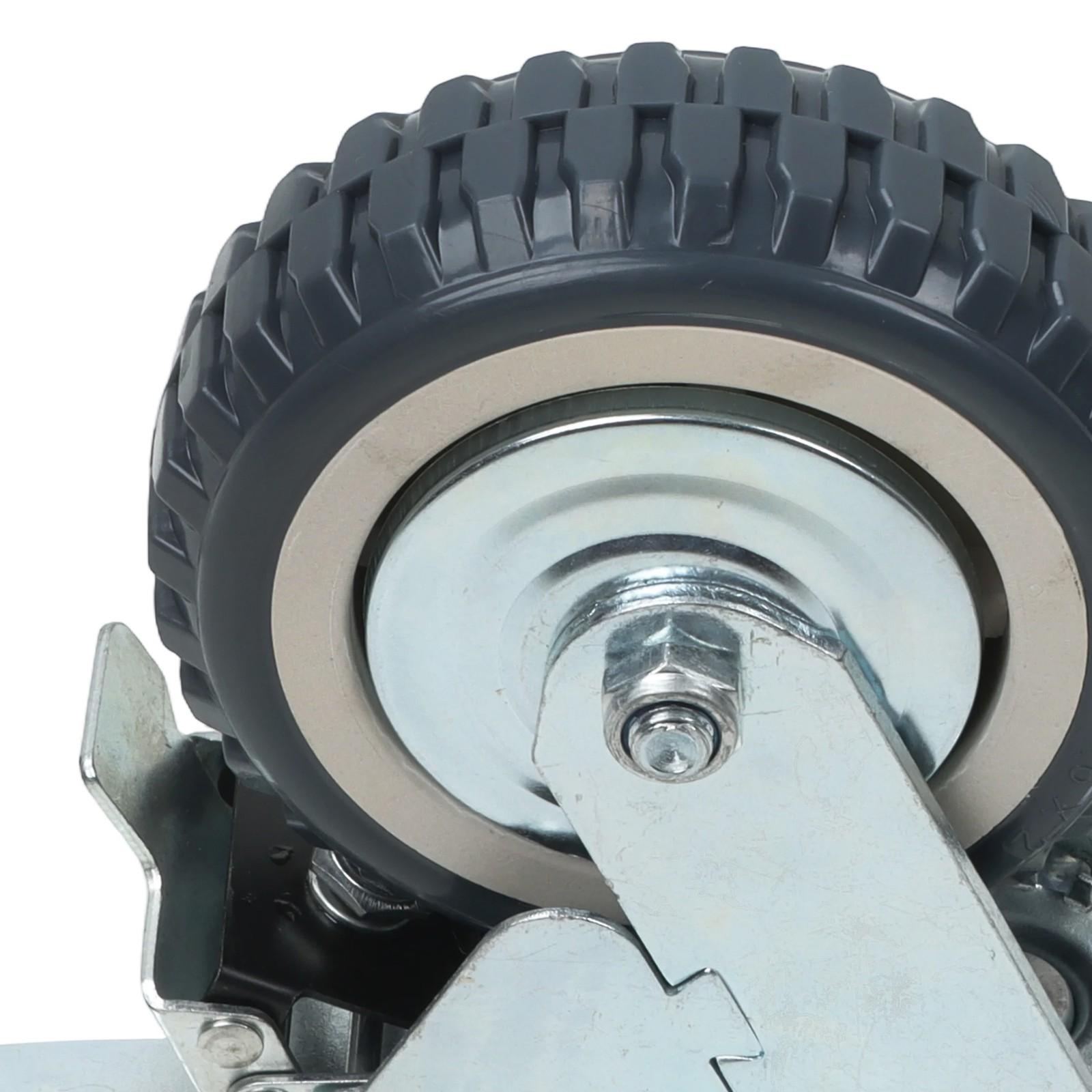 4 Pcs 6 Inch Swivel Caster Wheels Heavy Duty Inclined Fixed Wheel With Brake