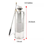 14L Garden Sprayer 3.5 Gallon Portable Stainless Steel Hand Pump Pressure Spray
