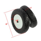 2 Pack 4.80/4.00-8 Flat Free Tire And Wheel -16" Solid Tire 5/8" Axle Bore Hole