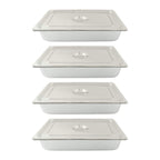 Commercial-Grade 3.7" Deep Steam Table Pans, Set of 4 with Tight Seal Lids