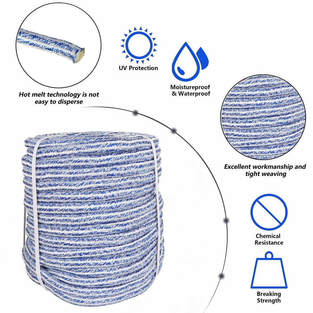 Arborist Tree  Rope 20000Lbs 3/4" × 150' 24 Strand Braid Polyester Rope