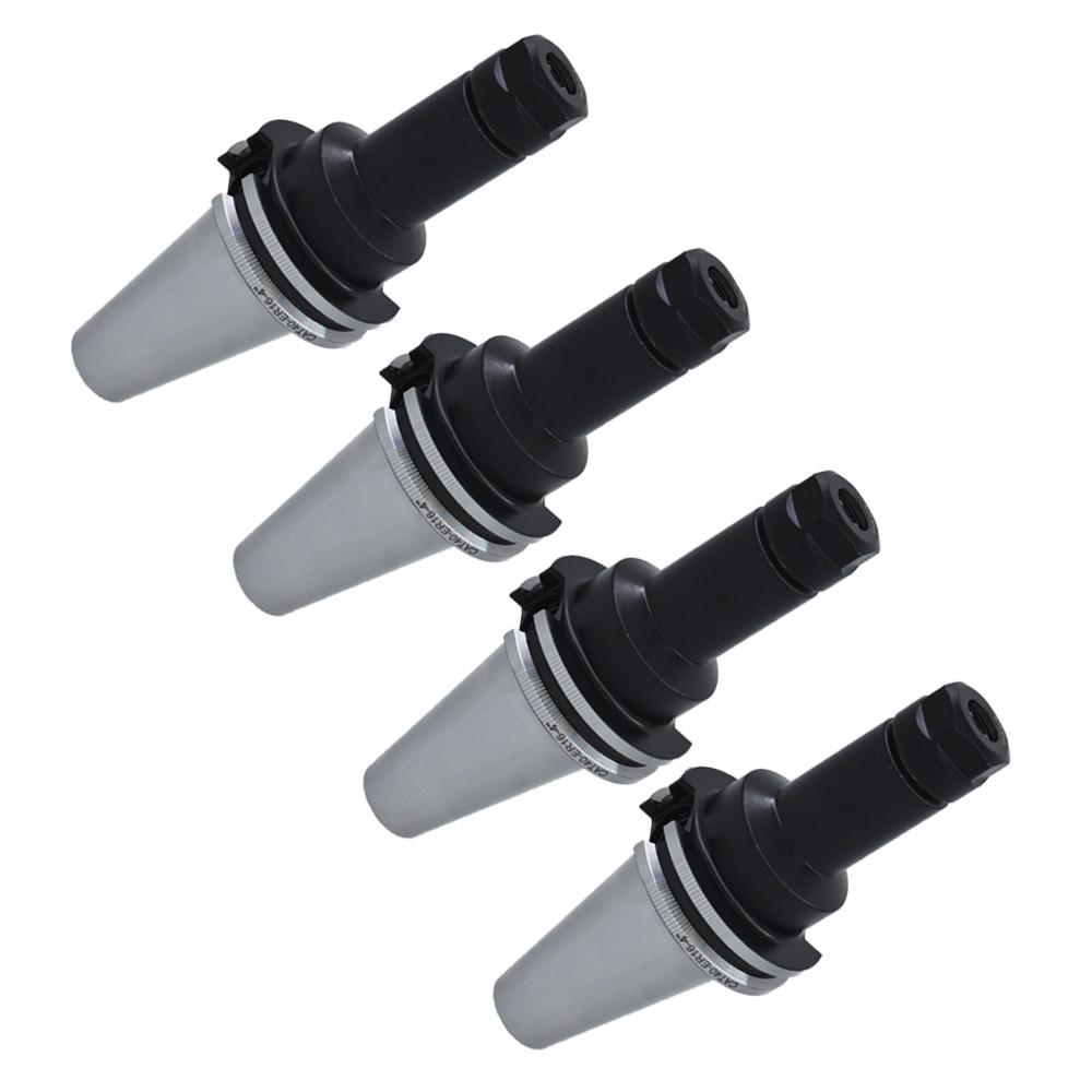 CAT40-ER16 Collet Chucks W. 4" Long Gage Length 4 Chucks Tool Holder Set