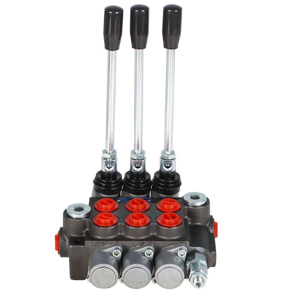 Hydraulic Directional 3 Spool P40 Control Valve, Manual Operate, 13GPM BSPP