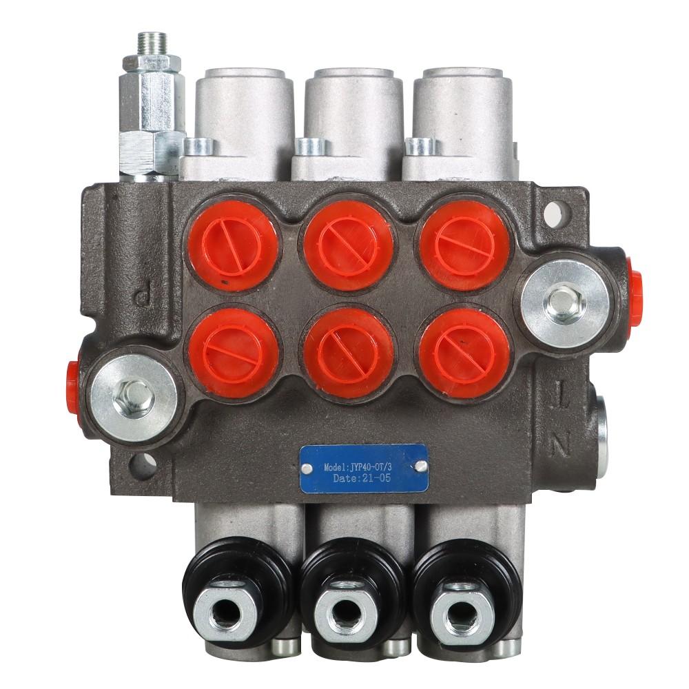 Hydraulic Directional 3 Spool P40 Control Valve, Manual Operate, 13GPM BSPP