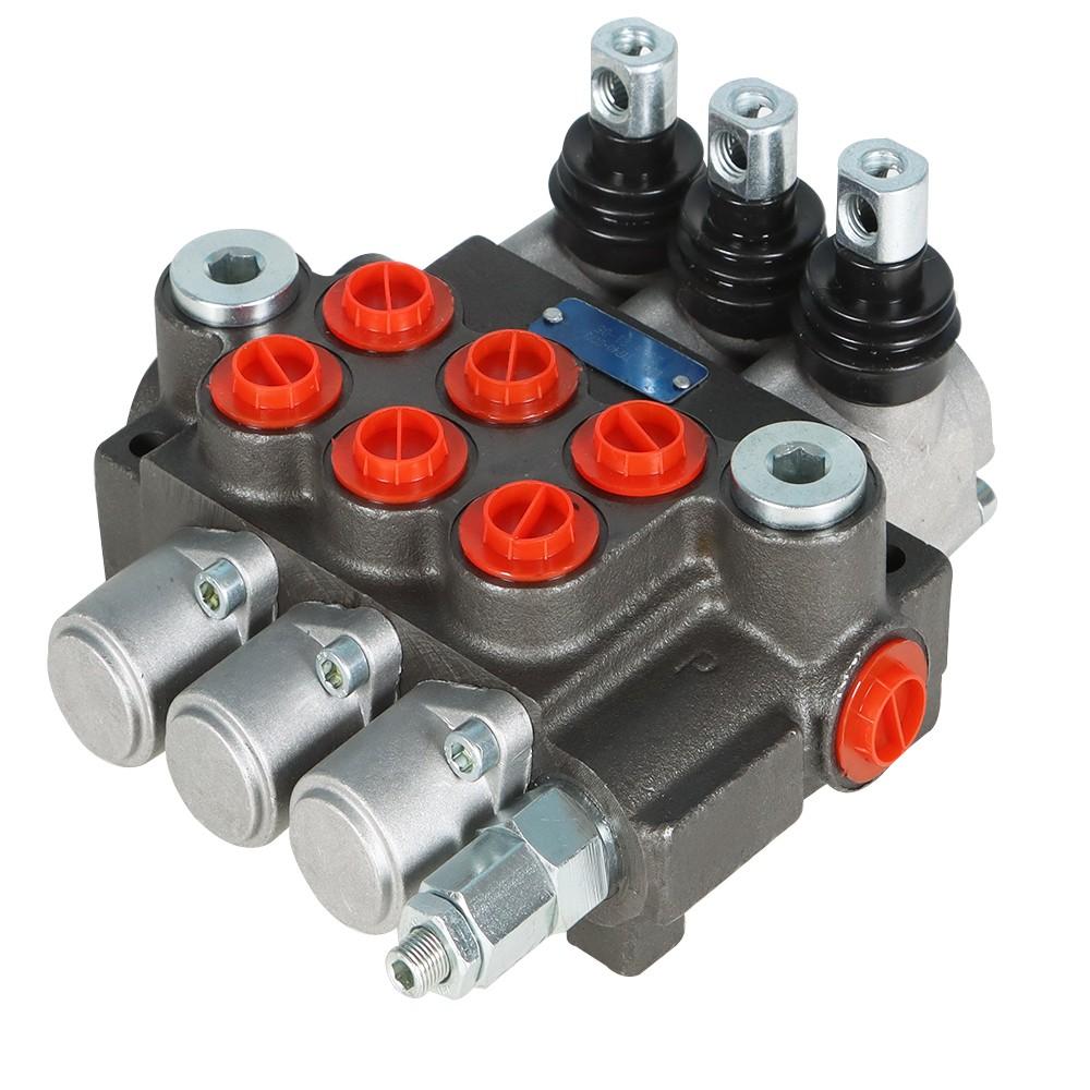 Hydraulic Directional 3 Spool P40 Control Valve, Manual Operate, 13GPM BSPP
