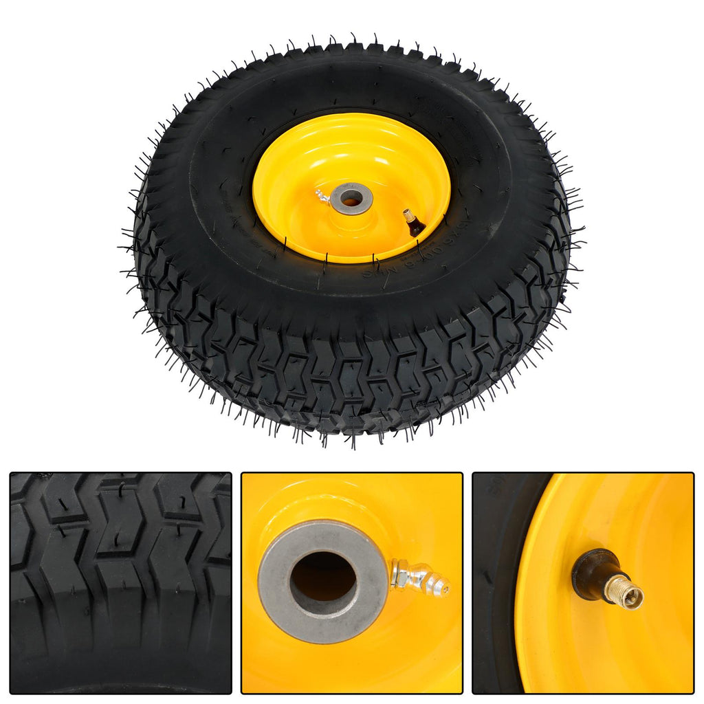 15x6.00-6" Turf Saver Tire & Wheel For Lawn Garden Mower Inflatable Wheel 2 Pack