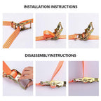 Ratchet Straps J Hooks Heavy Duty Tie Down 4000lbs Straps 1.5" x 15' 20-Pack