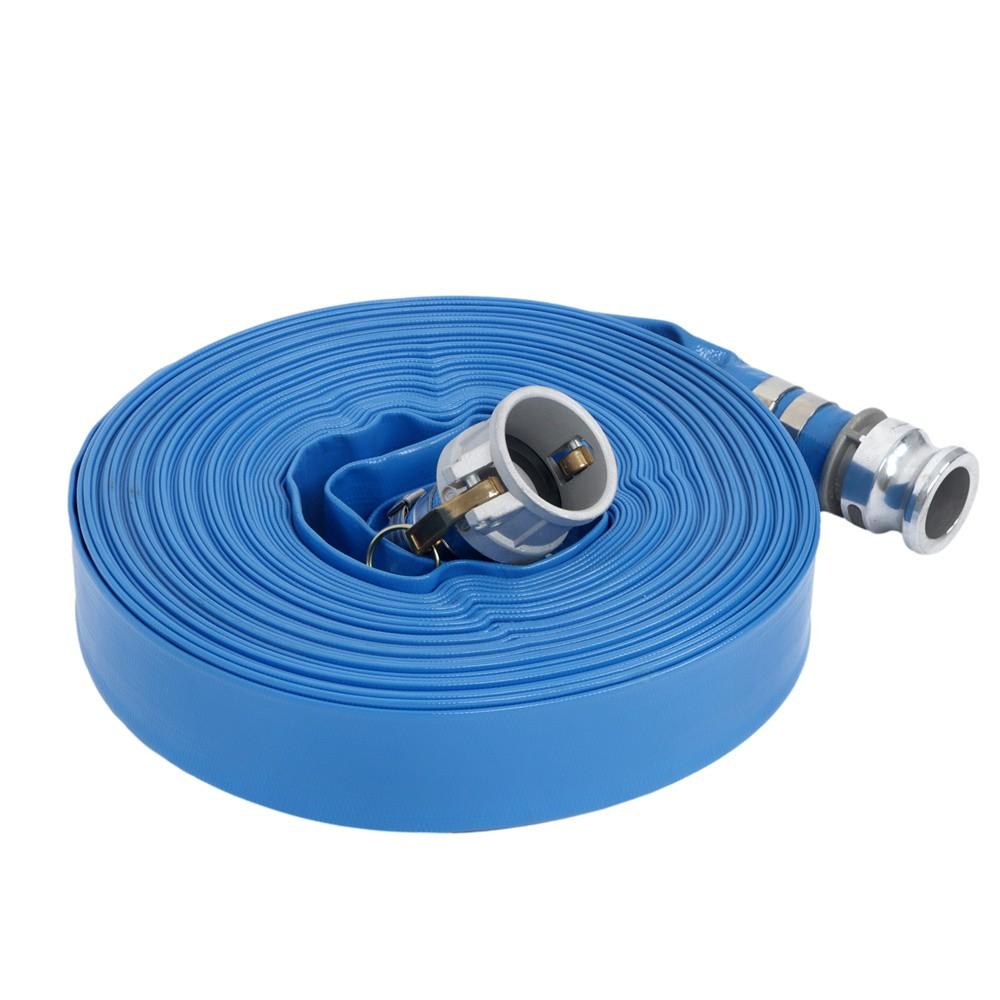 PVC Irrigation Discharge Hose W/Aluminum Connectors For Pools 1-1/2" x 100 FT