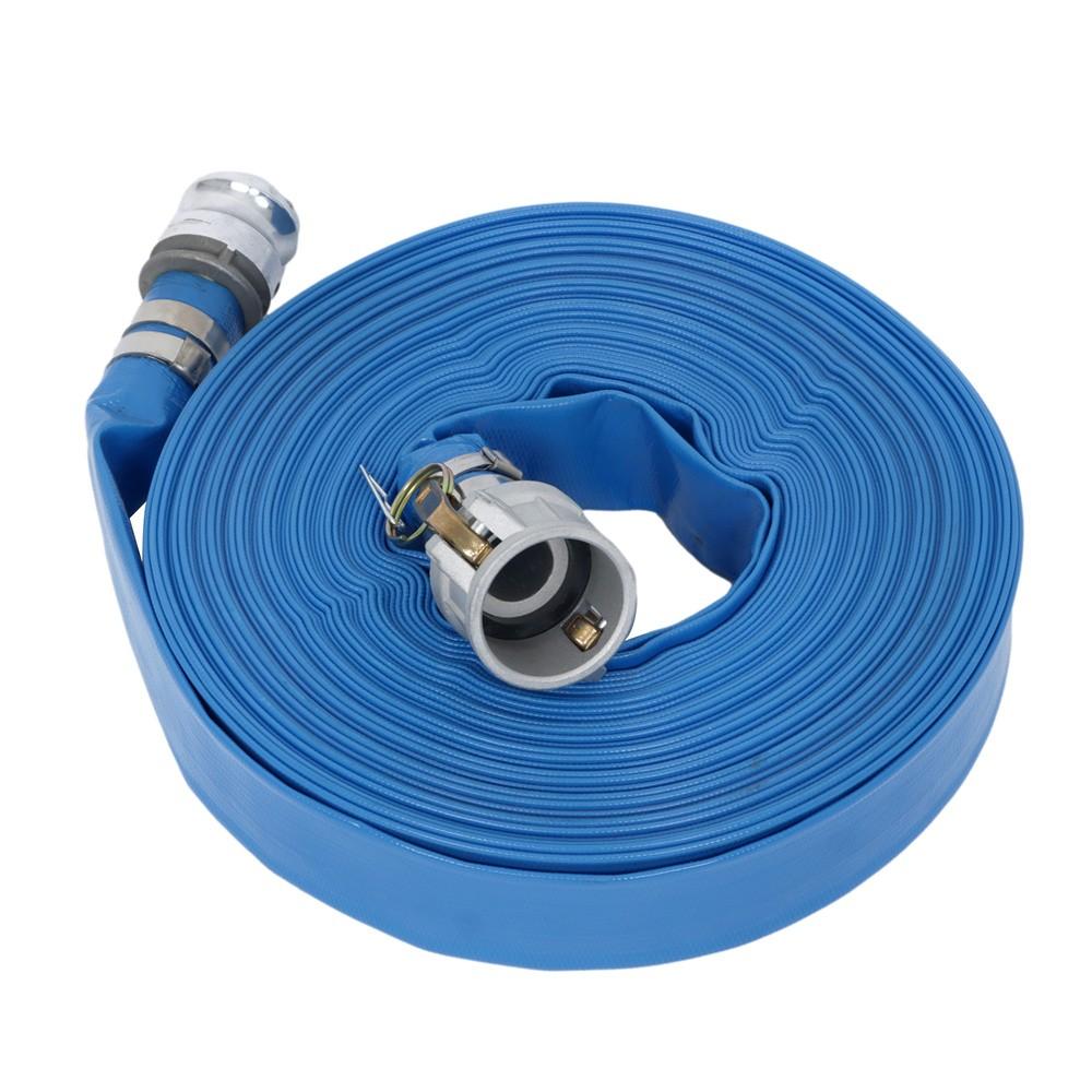 PVC Irrigation Discharge Hose W/Aluminum Connectors For Pools 1-1/2" x 100 FT