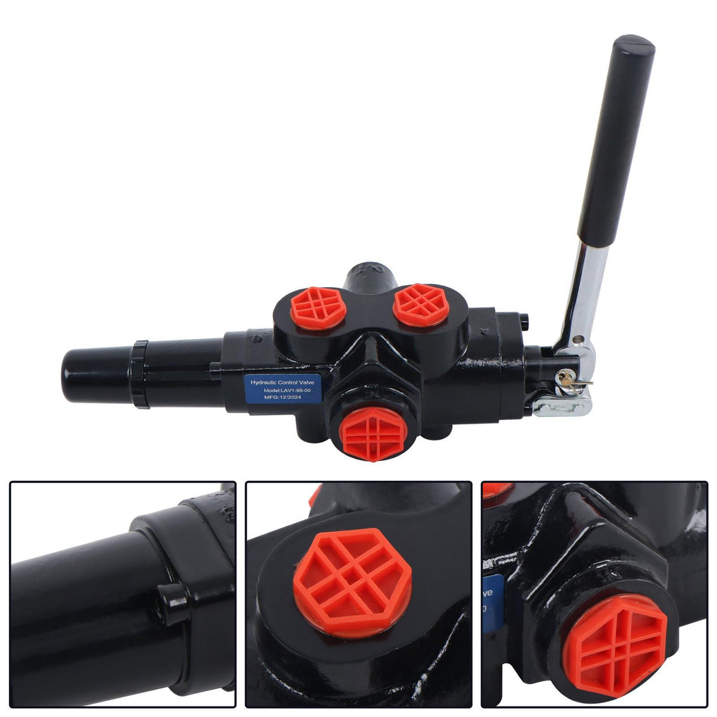 25GPM Hydraulic Log Splitter Valve NPT AB1/2” 3500PSI Adjustable Deten