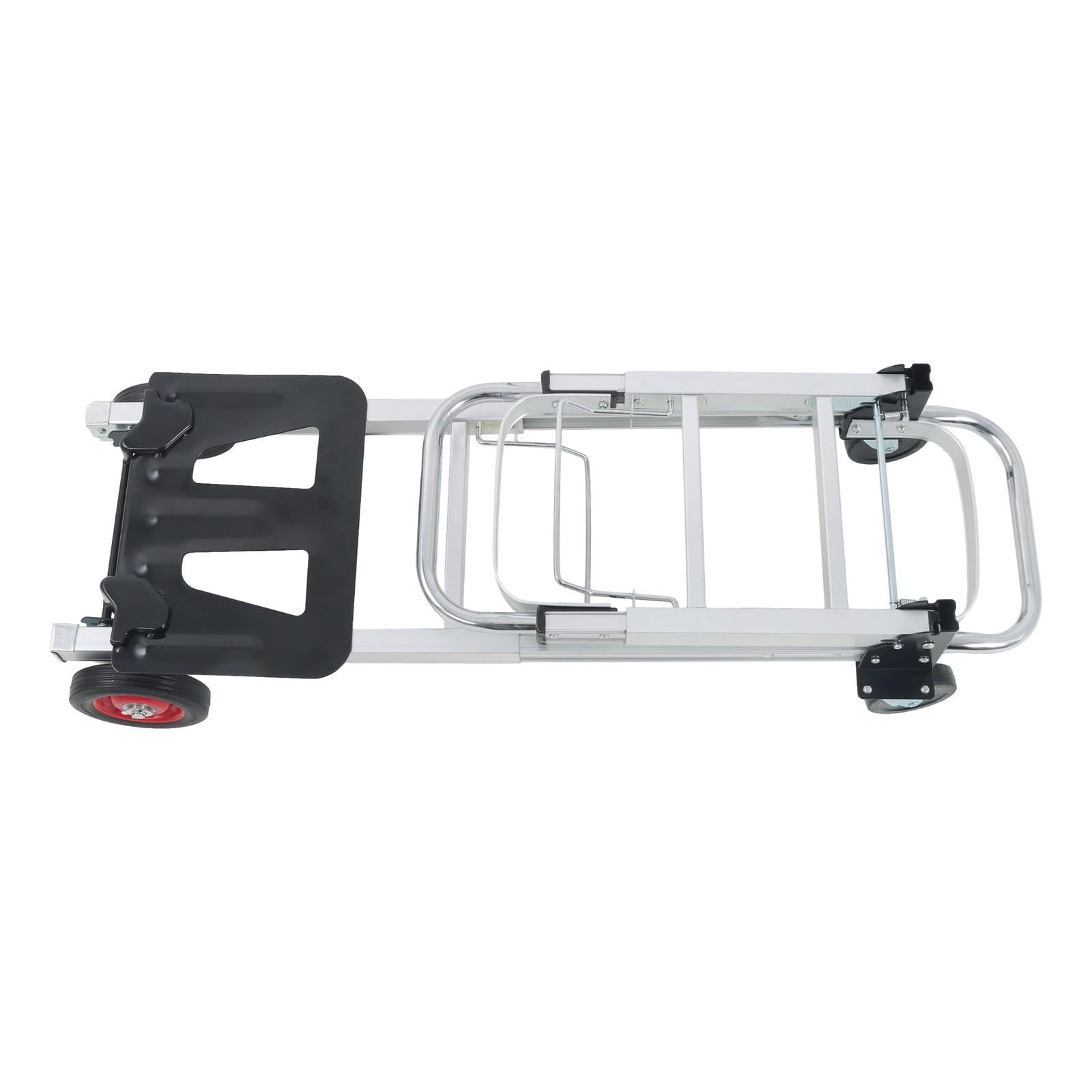 2 In 1 400Lbs Hand Truck Folding Dolly Cart Portable Trolley Heavy Duty Aluminum