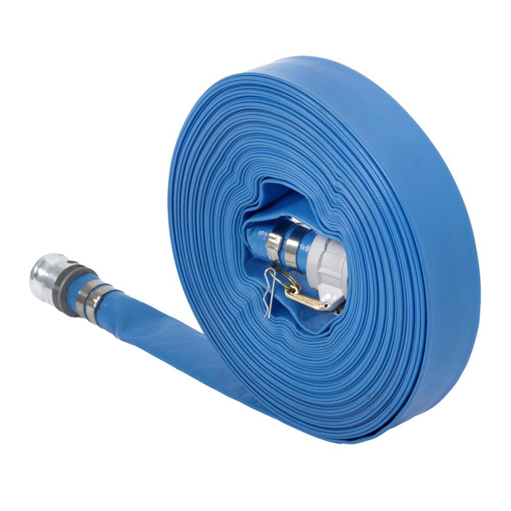 1.5" x 100' Blue PVC Backwash and Discharge Hose For Swimming Pools W/ Fittings