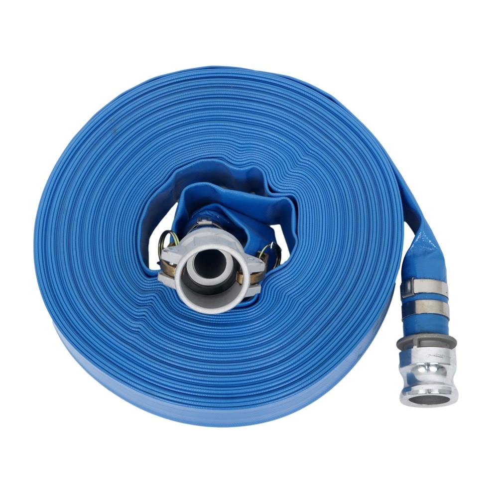 1.5" x 100' Blue PVC Backwash and Discharge Hose For Swimming Pools W/ Fittings