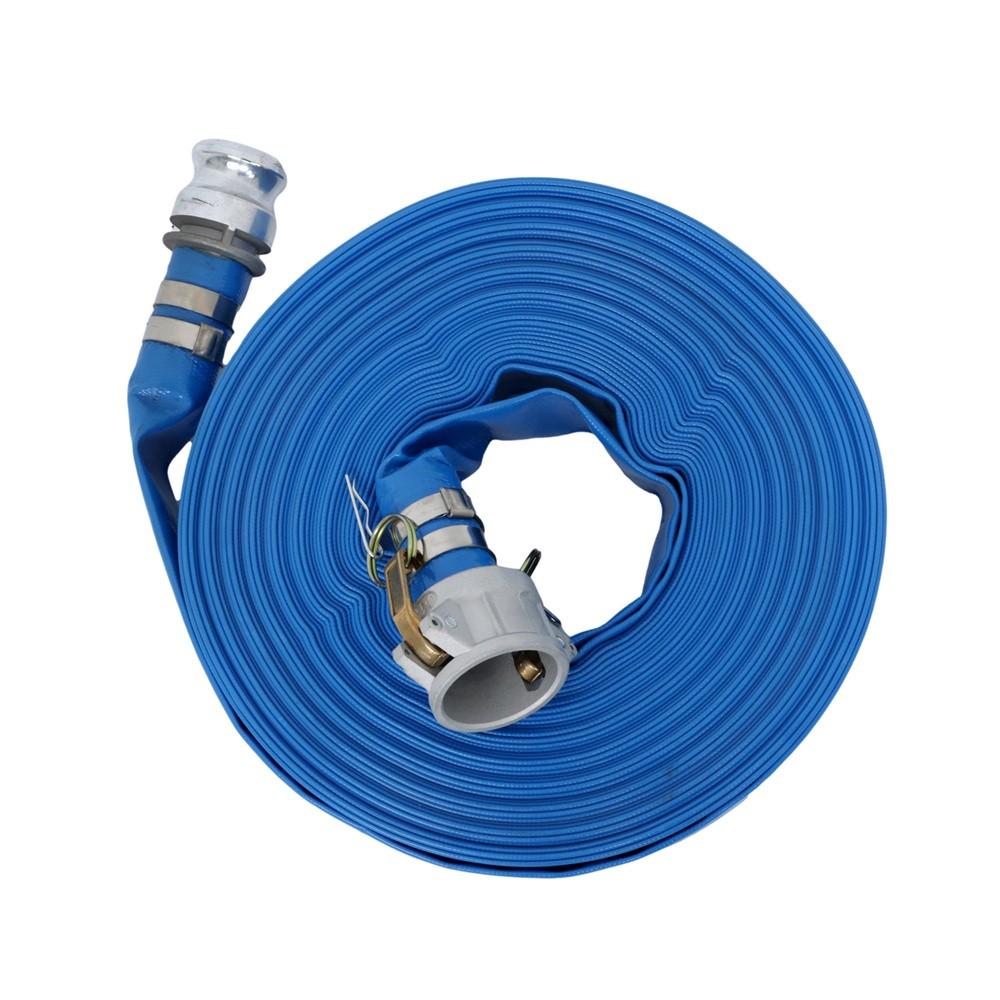 1.5" x 100' Blue PVC Backwash and Discharge Hose For Swimming Pools W/ Fittings