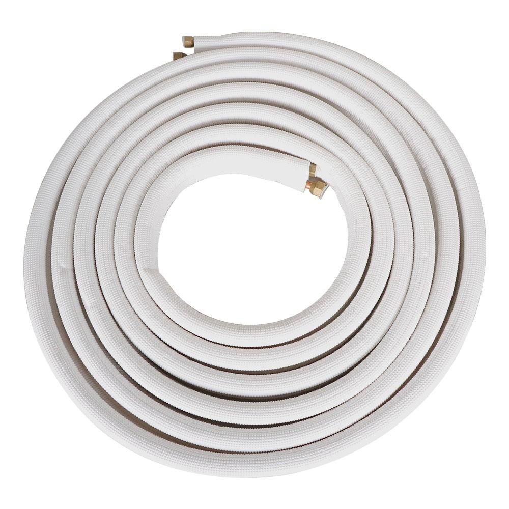 White 1/4" - 3/8" Dia. 25 Feet Install Kit For Mini Split Heat Pump Systems