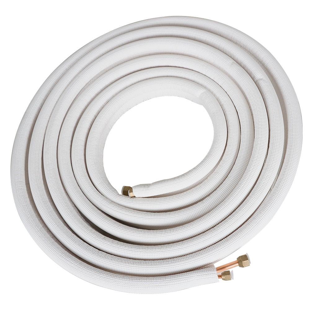White 1/4" - 3/8" Dia. 25 Feet Install Kit For Mini Split Heat Pump Systems