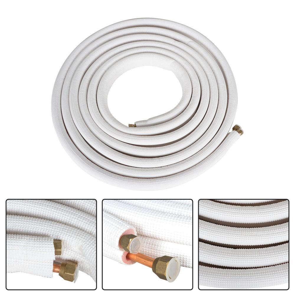White 1/4" - 3/8" Dia. 25 Feet Install Kit For Mini Split Heat Pump Systems