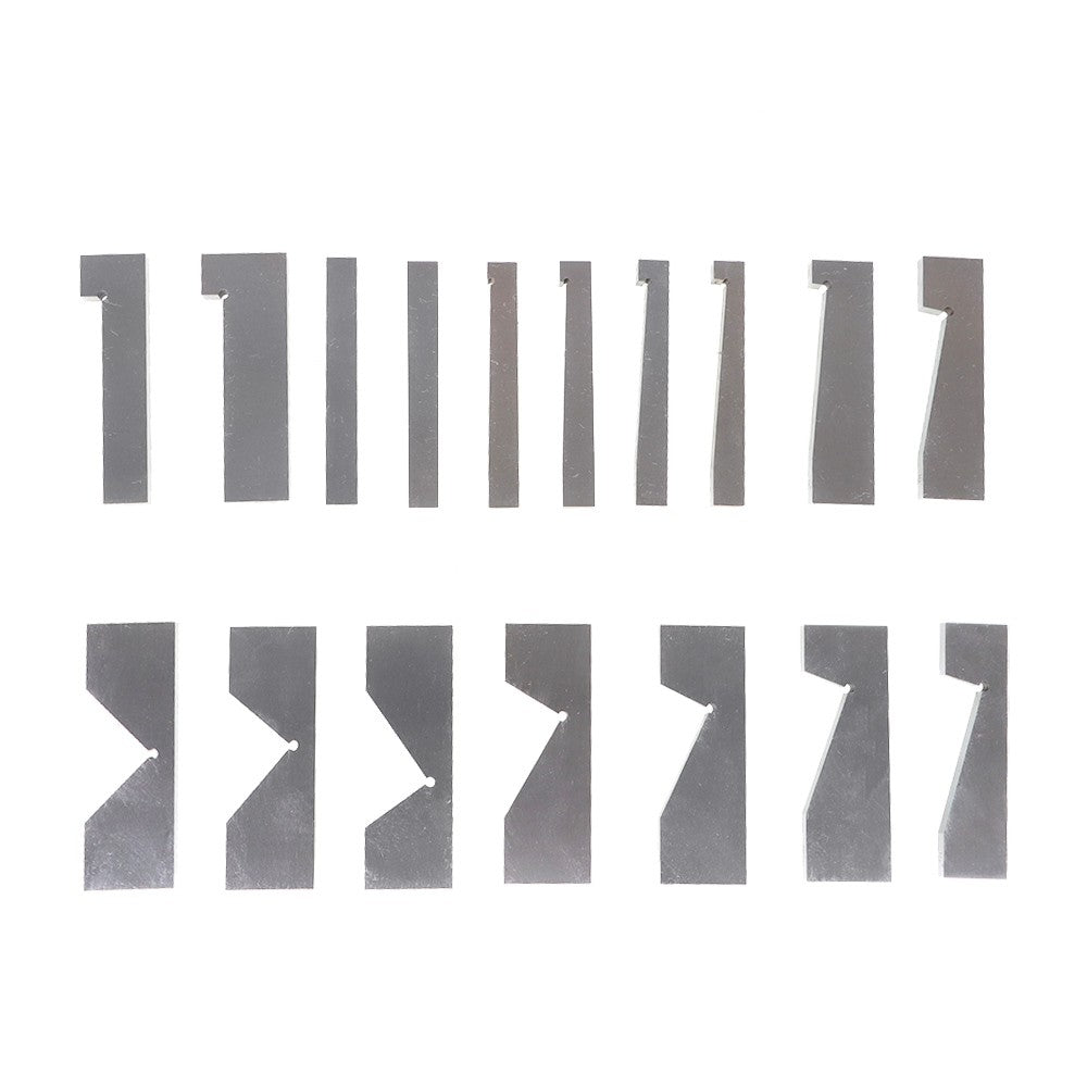17 pcs Hardened Steel Precision Angle Block 1/4 to 45 Degree Set Accuracy .0003"