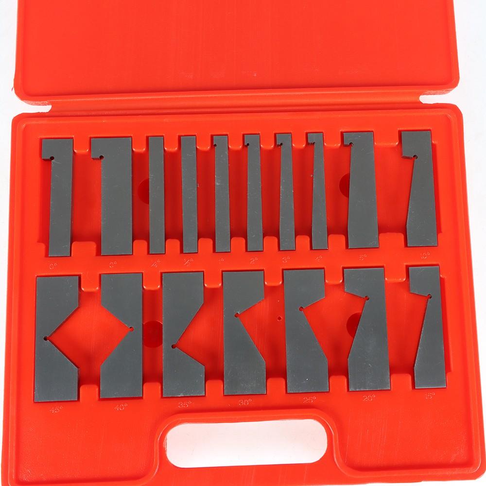 17 pcs Hardened Steel Precision Angle Block 1/4 to 45 Degree Set Accuracy .0003"
