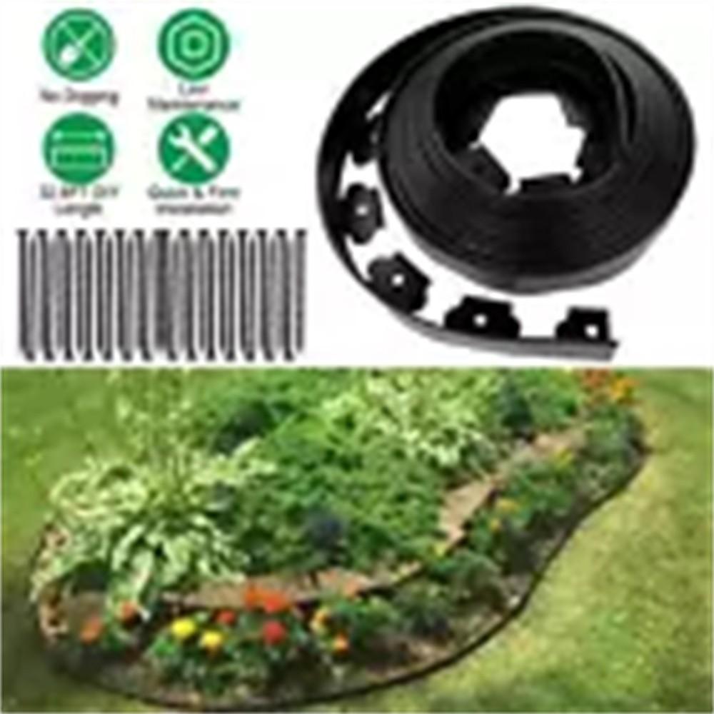 60FT 2" Garden Landscape Edging No Dig Lawn Edging Border With 72 8-In Spikes