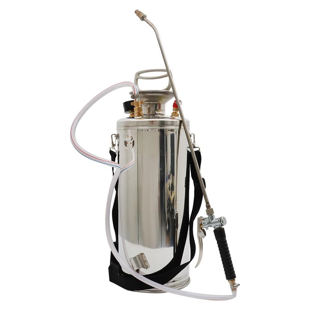 2 Gallon Pump Sprayer For Lawn Garden W/ Reinforced Hose Stainless Steel Sprayer